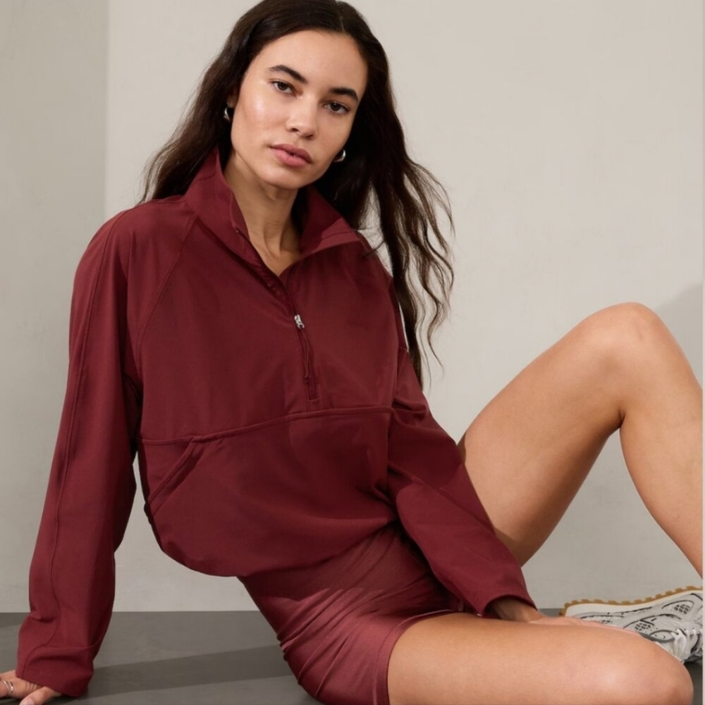 Athleta | Dawn 1/2 Zip Popover In Redwood Size Large